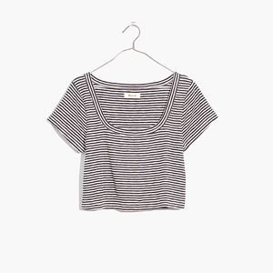 Madewell Westville cropped tee - striped - size XS